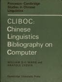 Tapa de CLIBOC, Chinese Linguistics Bibliography on Computer