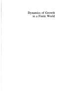 Tapa de Dynamics of growth in a finite world