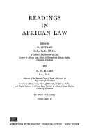 Tapa de Readings in African law