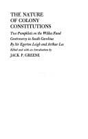 Tapa de The nature of colony constitutions