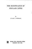 Tapa de The significance of Sinclair Lewis