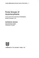 Tapa de Finite groups of automorphisms