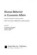 Tapa de Human behavior in economic affairs