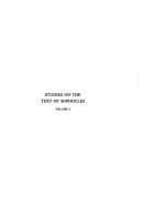 Tapa de Studies on the text of Sophocles