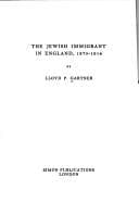 Tapa de The Jewish immigrant in England, 1870-1914