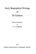 Tapa de Early biographical writings of Dr Johnson