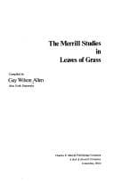 Tapa de The Merrill studies in Leaves of grass