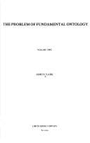 Tapa de The problem of fundamental ontology