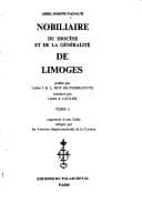Tapa de Nobiliaire du diocèse et de la généralité de Limoges