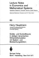 Tapa de Schätz- und Kontrolltheorie in stetigen dynamischen Wirtschaftsmodellen mit System- und Beobachtungsfehlern