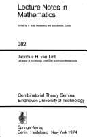 Tapa de Combinatorial theory seminar, Eindhoven University of Technology