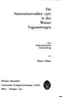 Tapa de Die Nationalratswahlen 1970 in den Wiener Tageszeitungen