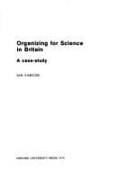 Tapa de Organizing for science in Britain