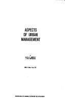 Tapa de Aspects of urban management