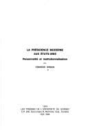 Tapa de La présidence moderne aux États-Unis