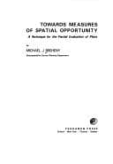 Tapa de Towards measures of spatial opportunity