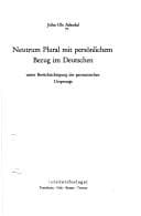 Tapa de Neutrum Plural mit persönlichen Bezug im Deutschen unter Berücksichtigung des germanischen Ursprungs