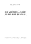 Tapa de Das logische An-sich bei Bernard Bolzano