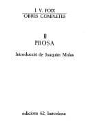 Tapa de Obres completes de J. V. Foix