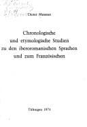 Tapa de Chronologische und etymologische Studien zu den iberoromanischen Sprachen und zum Französischen