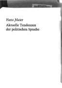 Tapa de Aktuelle Tendenzen der politischen Sprache