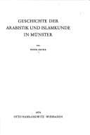 Tapa de Geschichte der Arabistik und Islamkunde in Münster