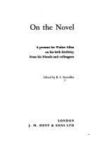 Tapa de On the novel: a present for Walter Allen on his 60th birthday from his friends and colleagues