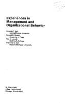 Tapa de Experiences in management and organizational behavior