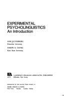 Tapa de Experimental psycholinguistics