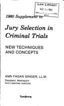 Tapa de Jury selection in criminal trials