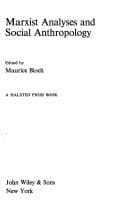 Tapa de Marxist analyses and social anthropology