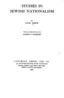 Tapa de Studies in Jewish nationalism