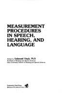 Tapa de Measurement procedures in speech, hearing, and language