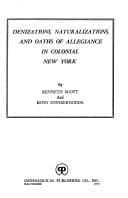 Tapa de Denizations, naturalizations, and oaths of allegiance in colonial New York