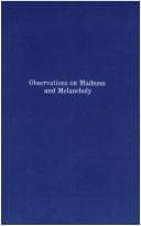 Tapa de Observations on madness and melancholy