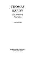 Tapa de Thomas Hardy, the poetry of perception