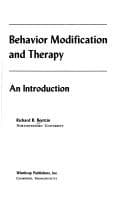 Tapa de Behavior modification and therapy