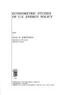 Tapa de Econometric studies of U.S. energy policy (Data resources series ; v. 1)