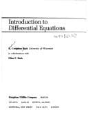 Tapa de Introduction to differential equations