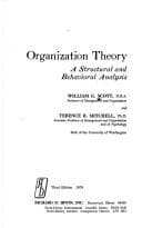 Tapa de Organization theory