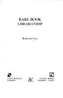 Tapa de Rare book librarianship