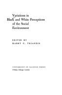 Tapa de Variations in Black and white perceptions of the social environment