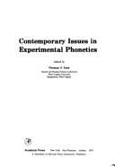 Tapa de Contemporary issues in experimental phonetics