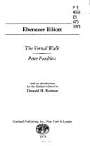 Tapa de The vernal walk ; Peter Faultless