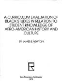 Tapa de A curriculum evaluation of Black studies in relation to student knowledge of Afro-American history and culture