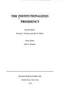 Tapa de The Institutionalized Presidency