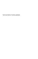 Tapa de The nature of intelligence