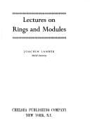 Tapa de Lectures on rings and modules