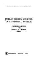 Tapa de Public policy making in a Federal system