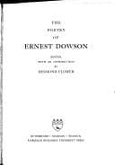 Tapa de The poetry of Ernest Dowson